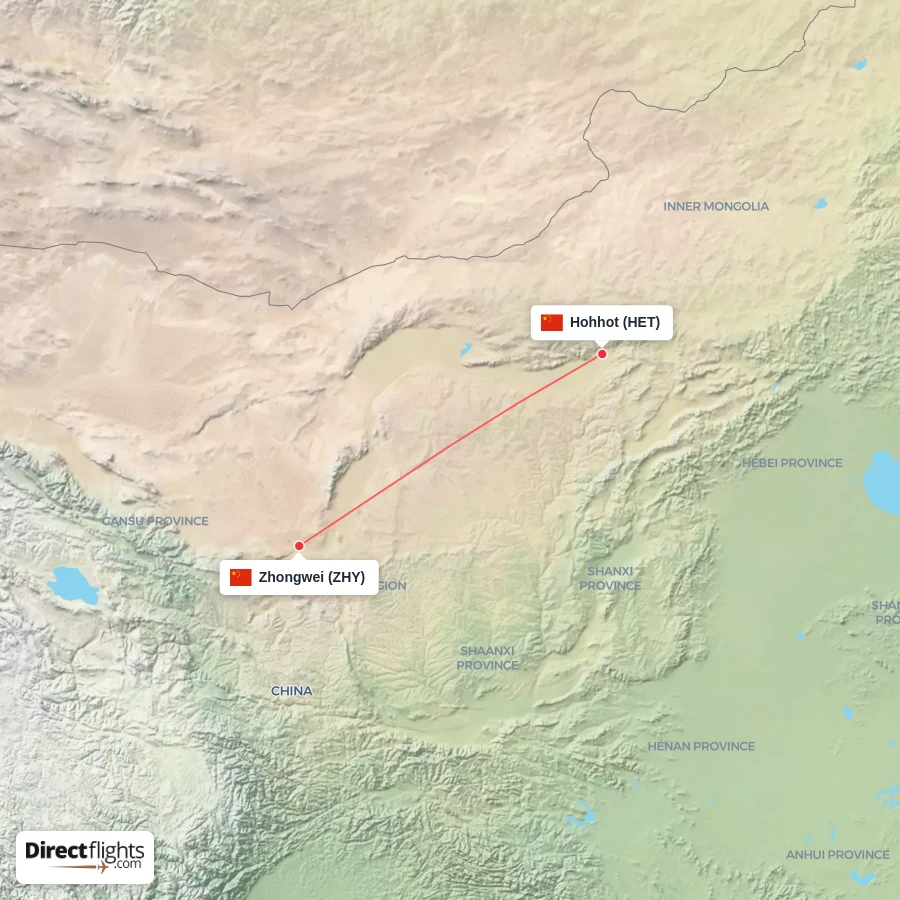ZHY - HET route map