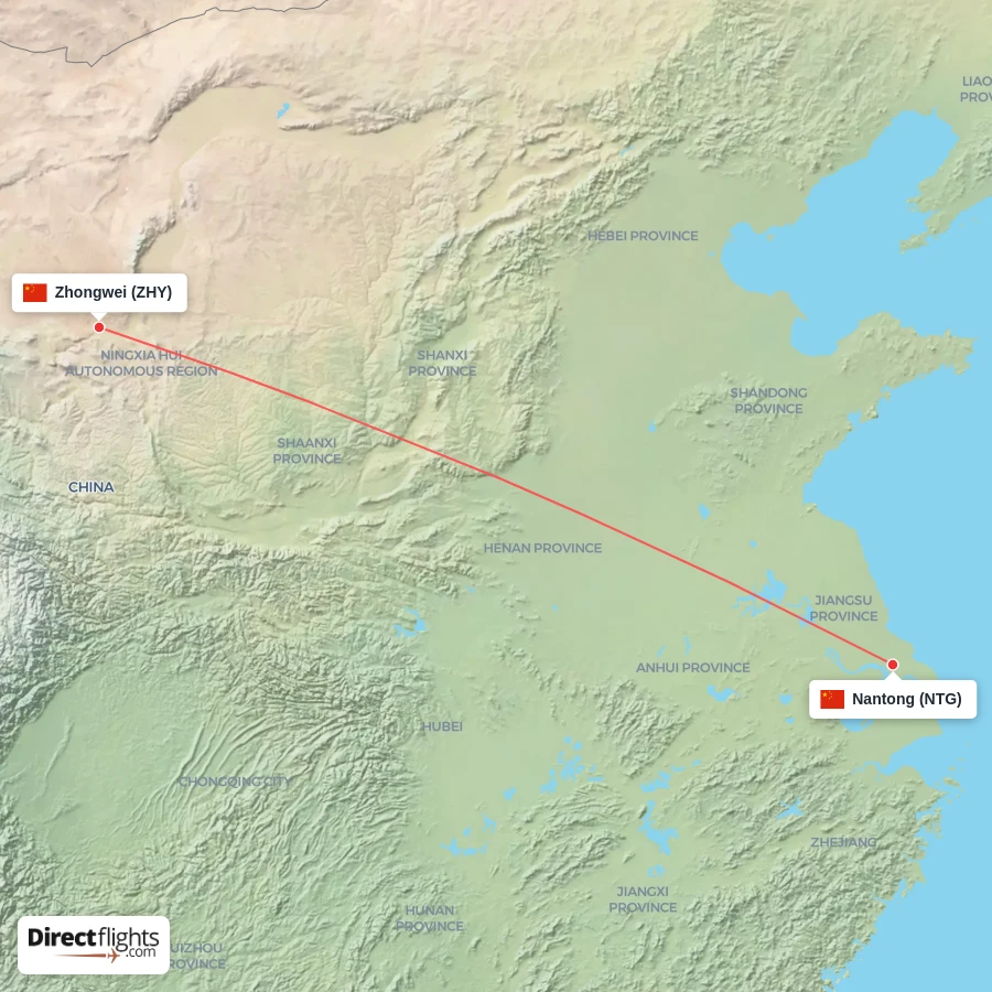ZHY - NTG route map
