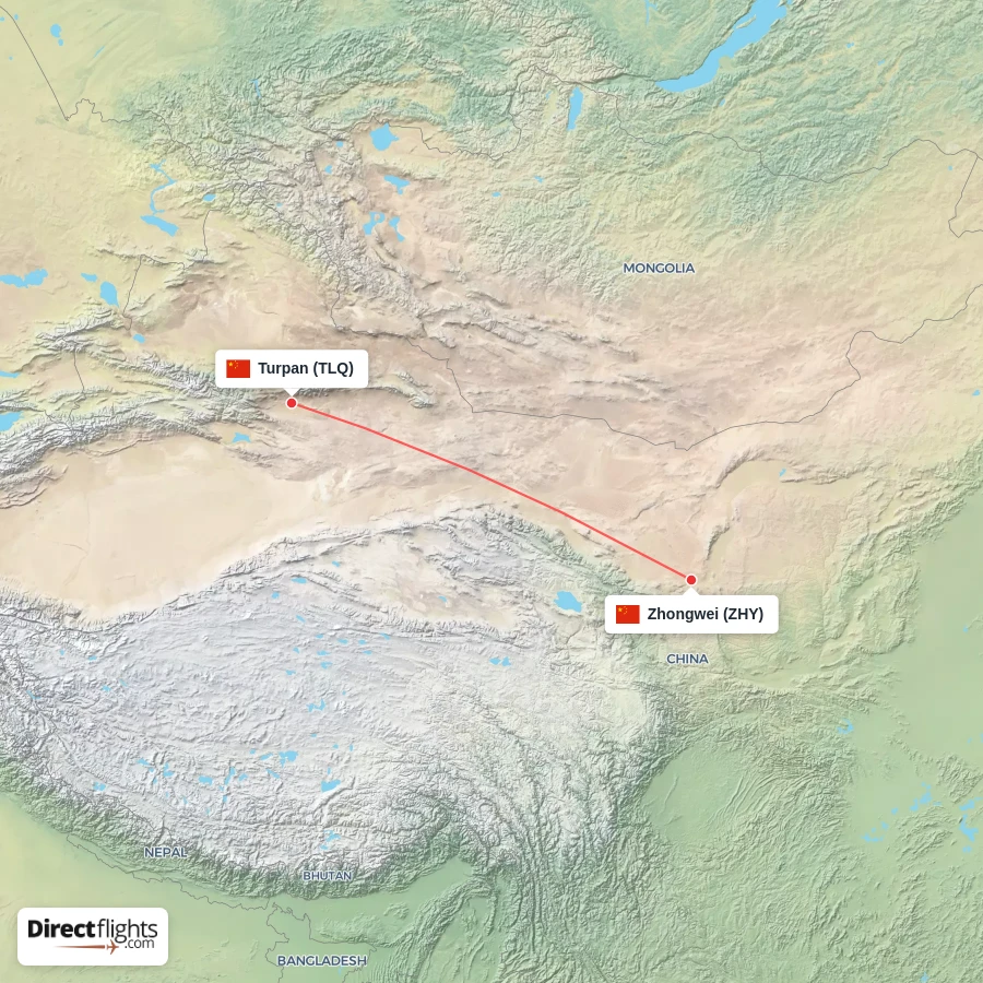 ZHY - TLQ route map