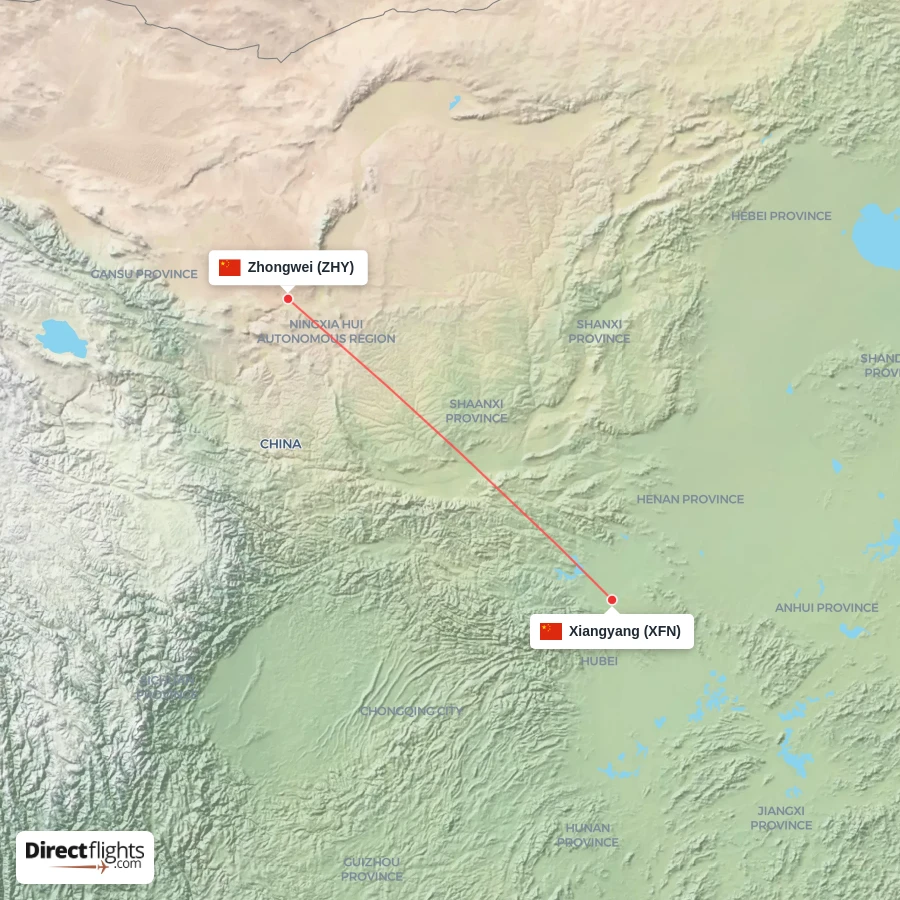 ZHY - XFN route map