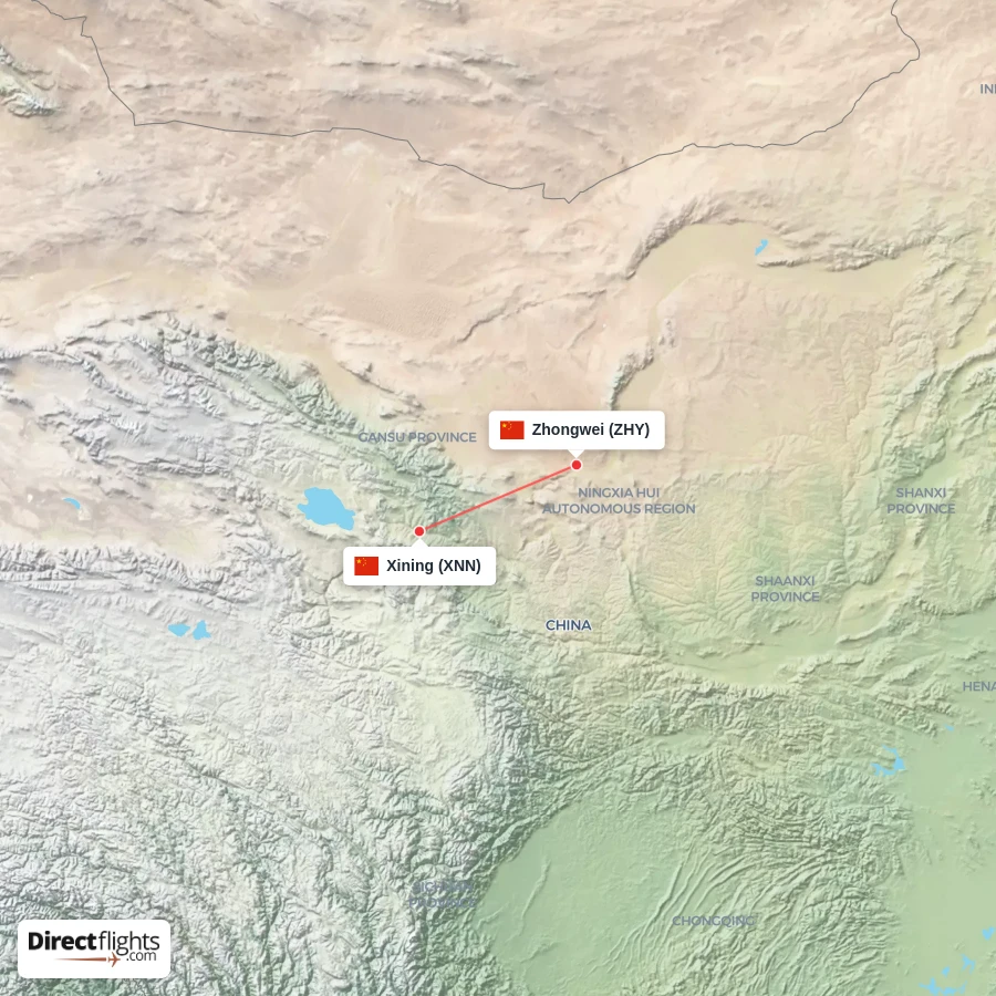 ZHY - XNN route map