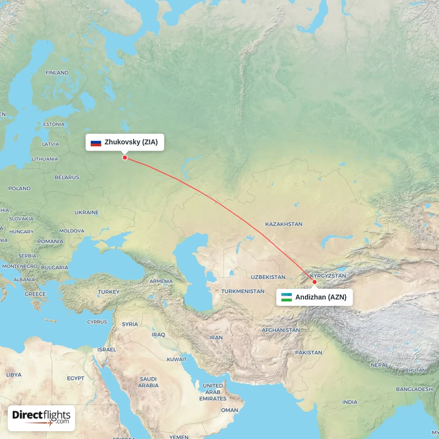 ZIA - AZN route map