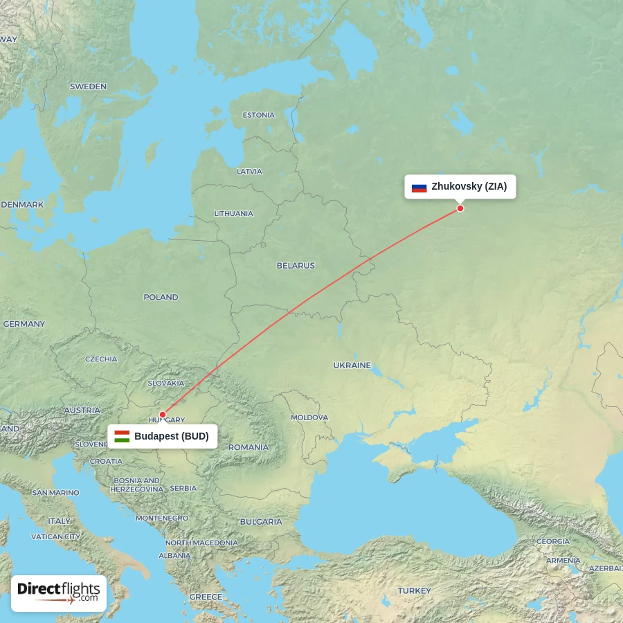 ZIA - BUD route map