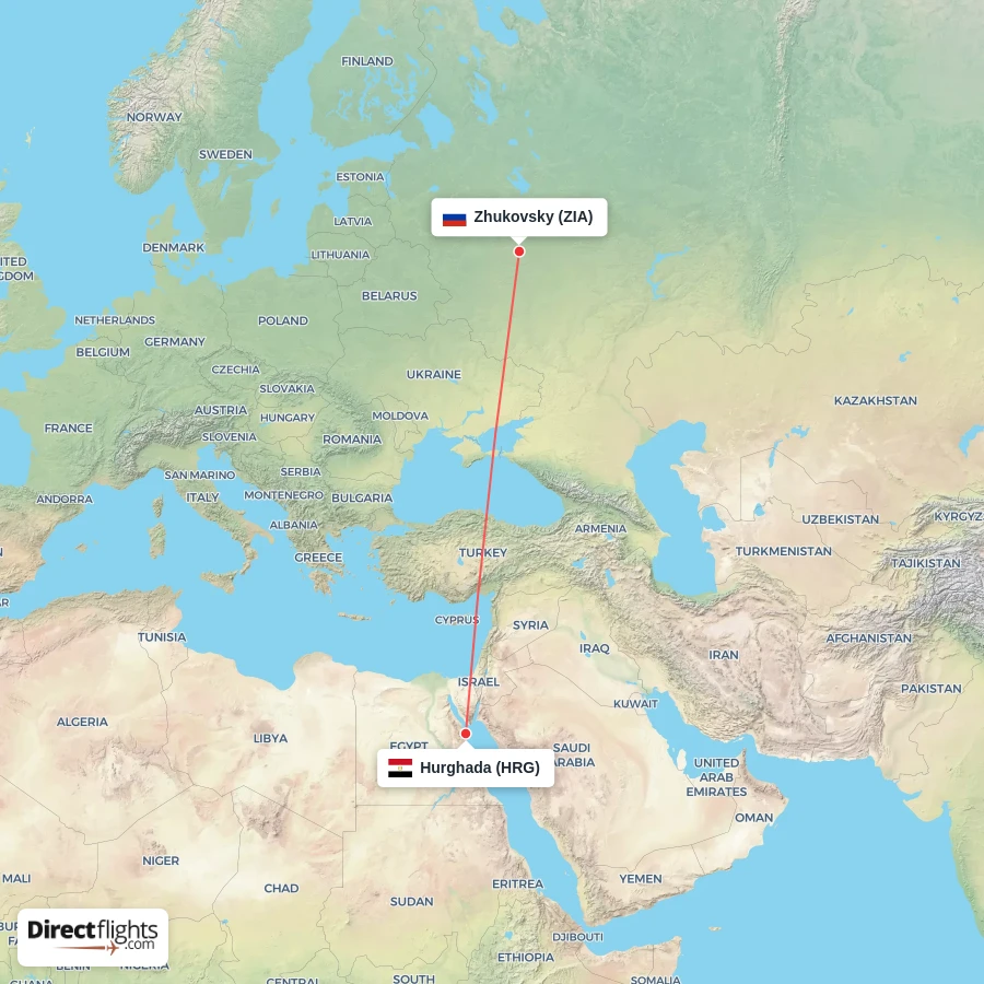 ZIA - HRG route map