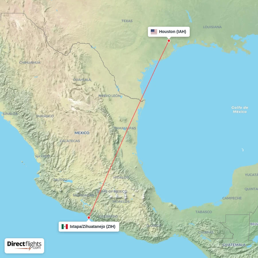 ZIH - IAH route map