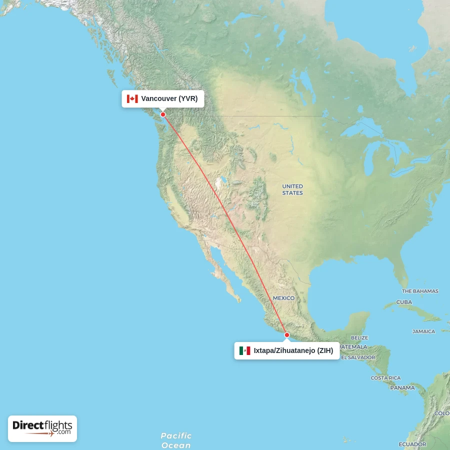 ZIH - YVR route map