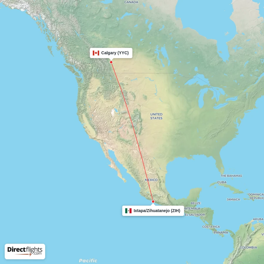 ZIH - YYC route map