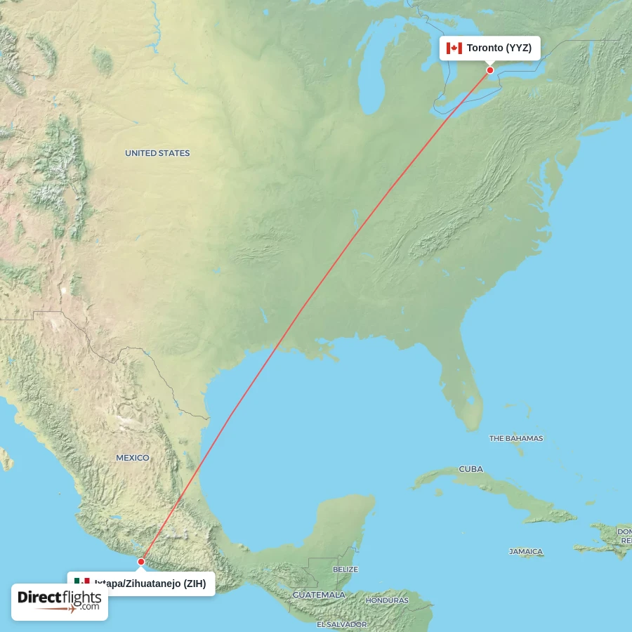 ZIH - YYZ route map