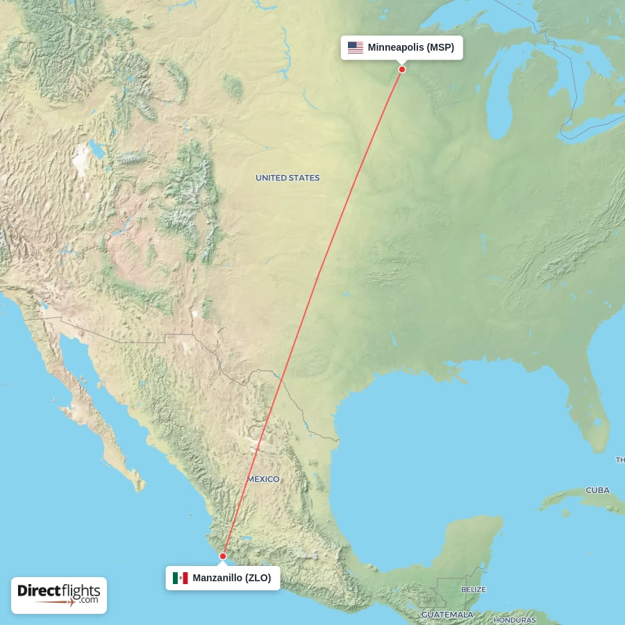 ZLO - MSP route map