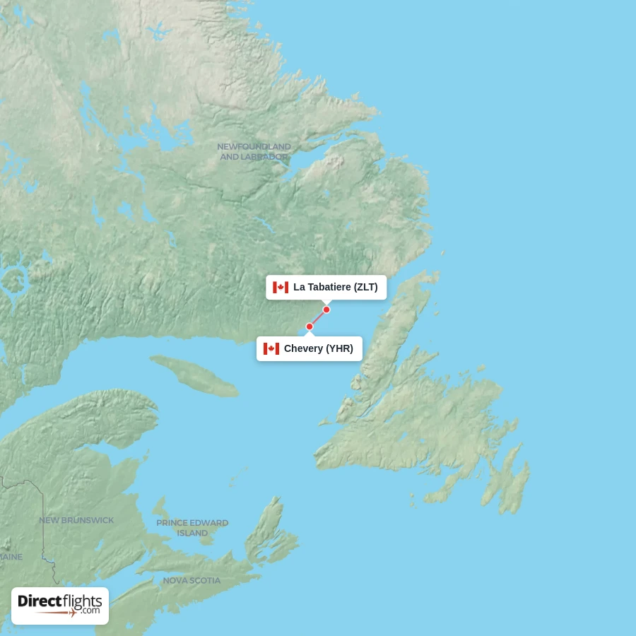 ZLT - YHR route map