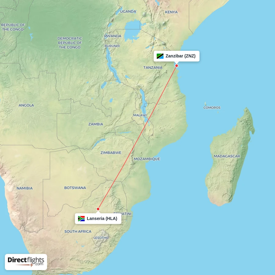 ZNZ - HLA route map