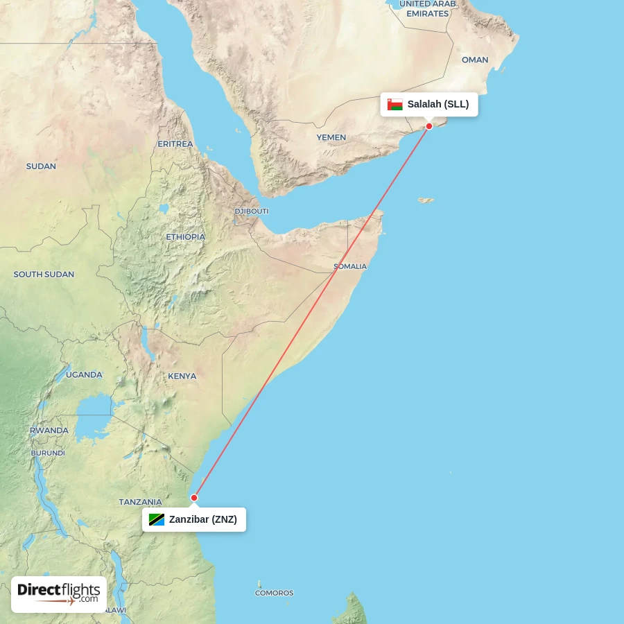 ZNZ - SLL route map