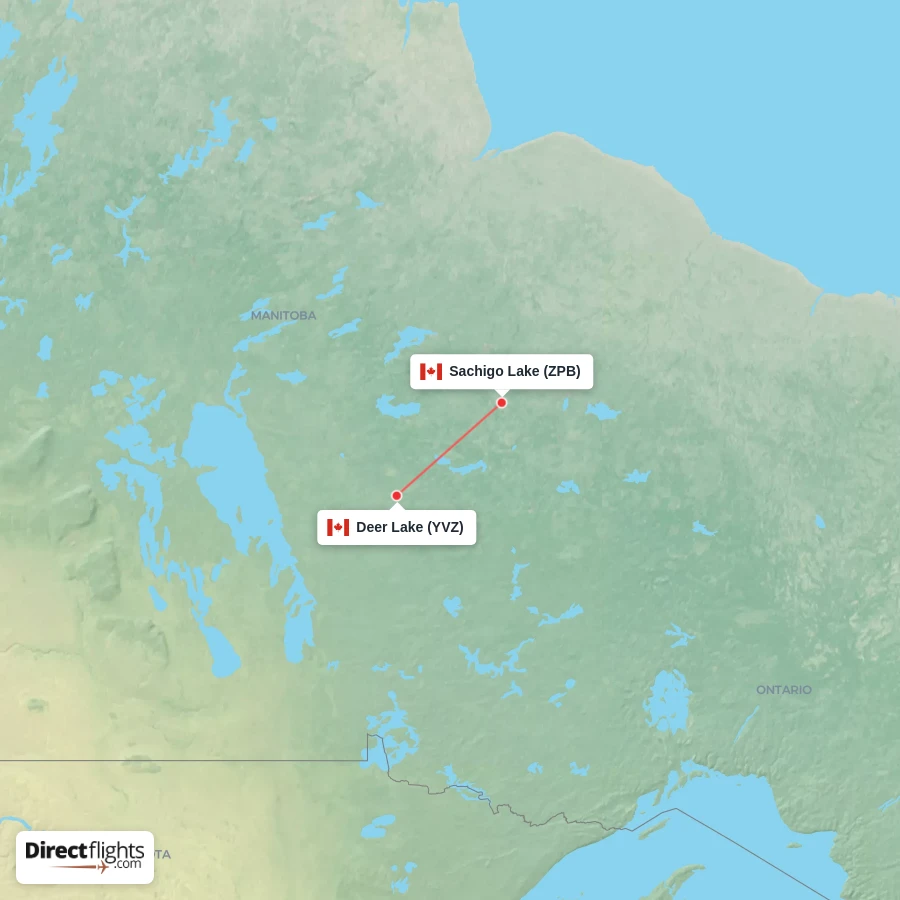 ZPB - YVZ route map
