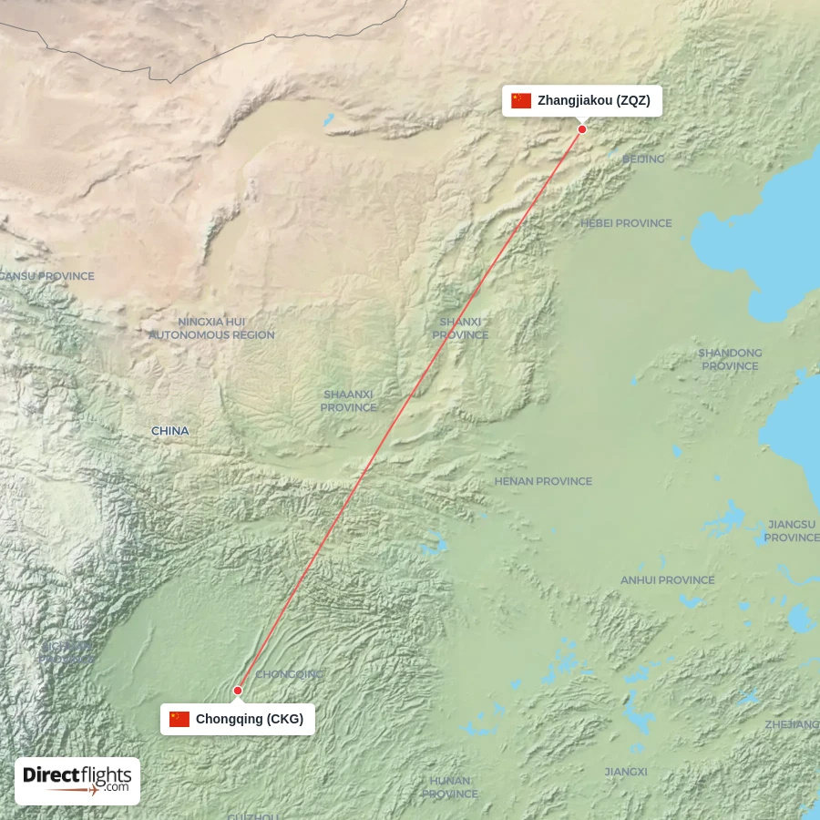 ZQZ - CKG route map