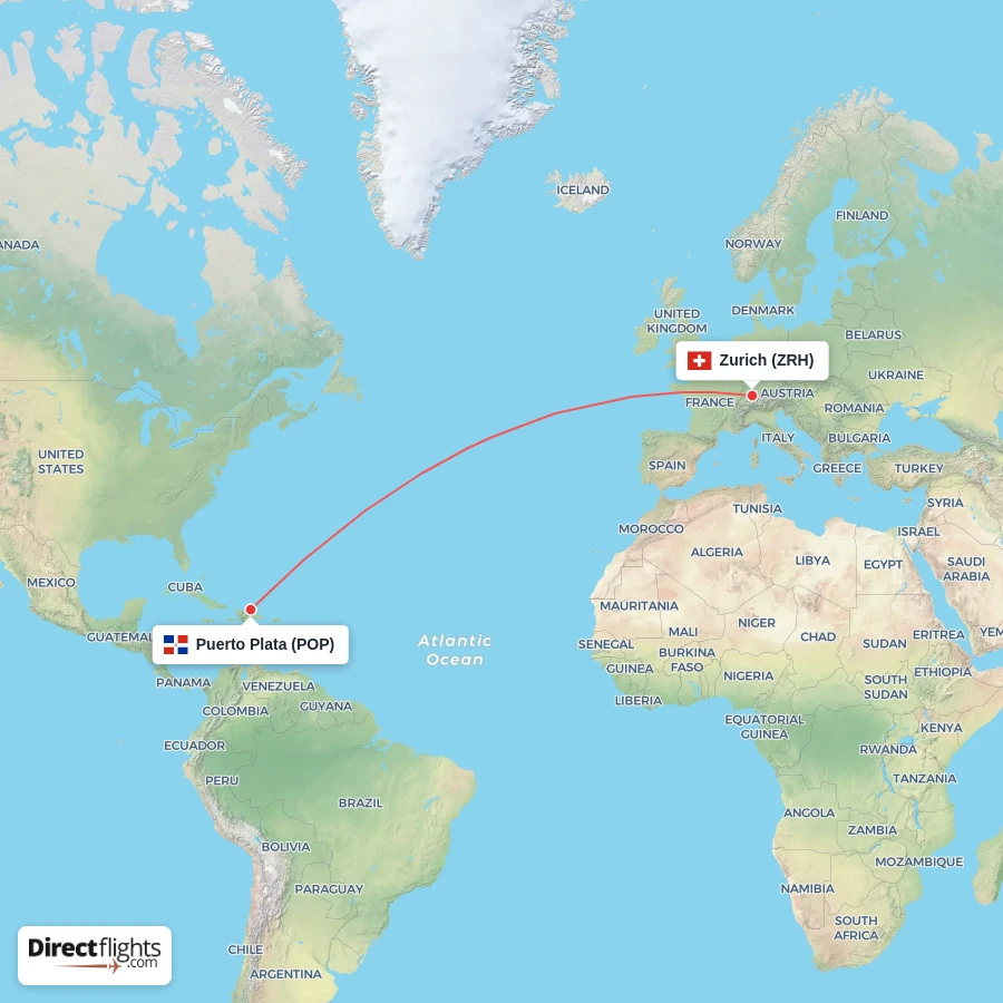 ZRH - POP route map