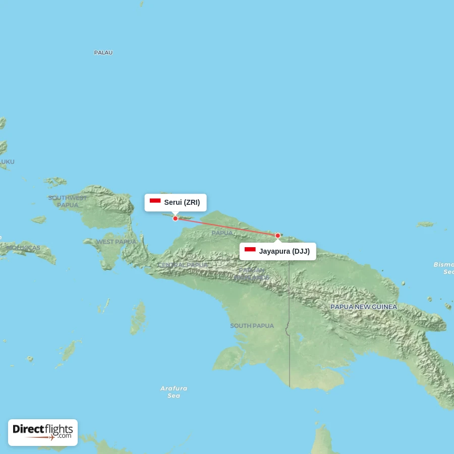 ZRI - DJJ route map