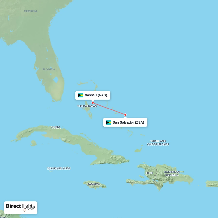 ZSA - NAS route map