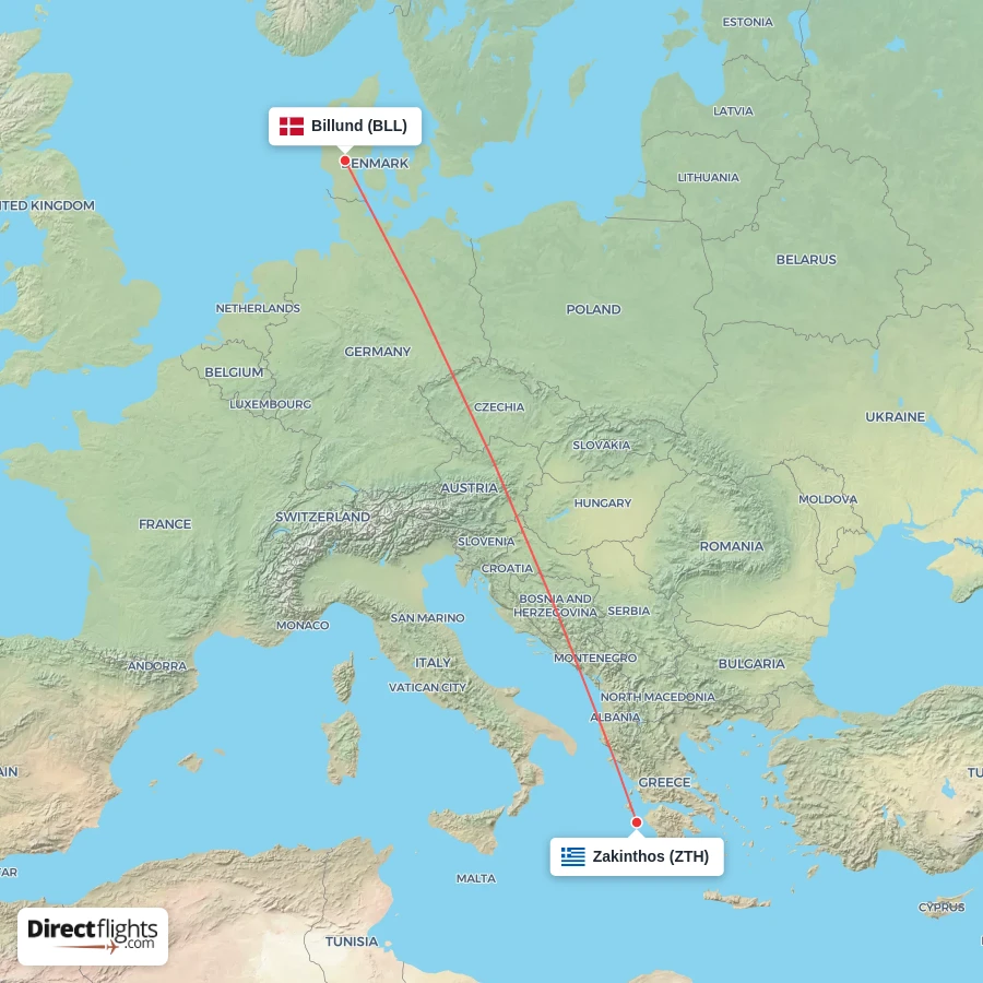 ZTH - BLL route map