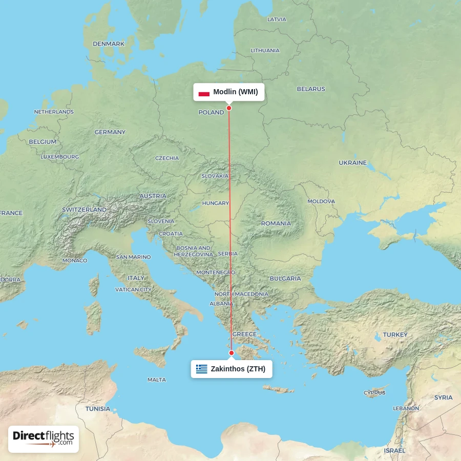 ZTH - WMI route map
