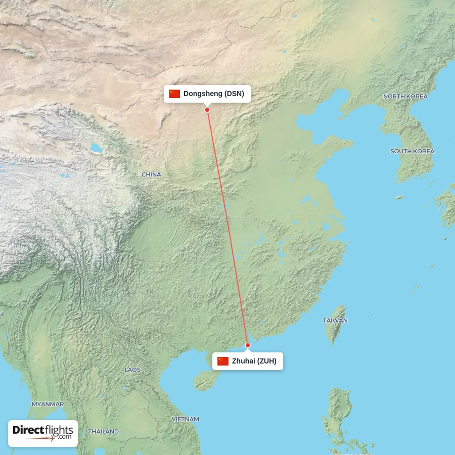 ZUH - DSN route map