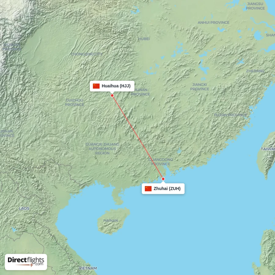 ZUH - HJJ route map