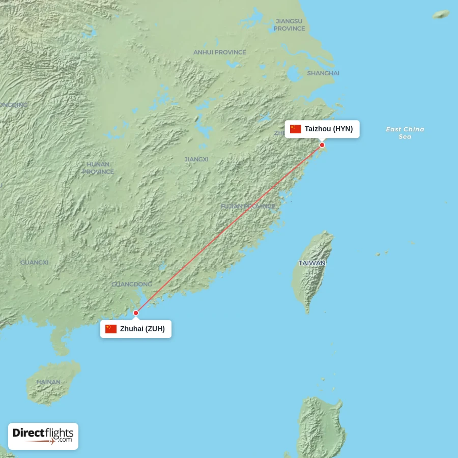 ZUH - HYN route map