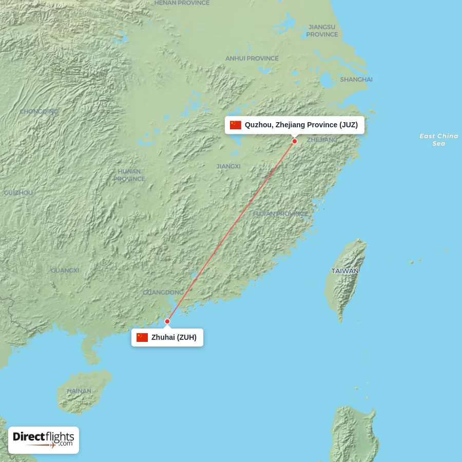 ZUH - JUZ route map
