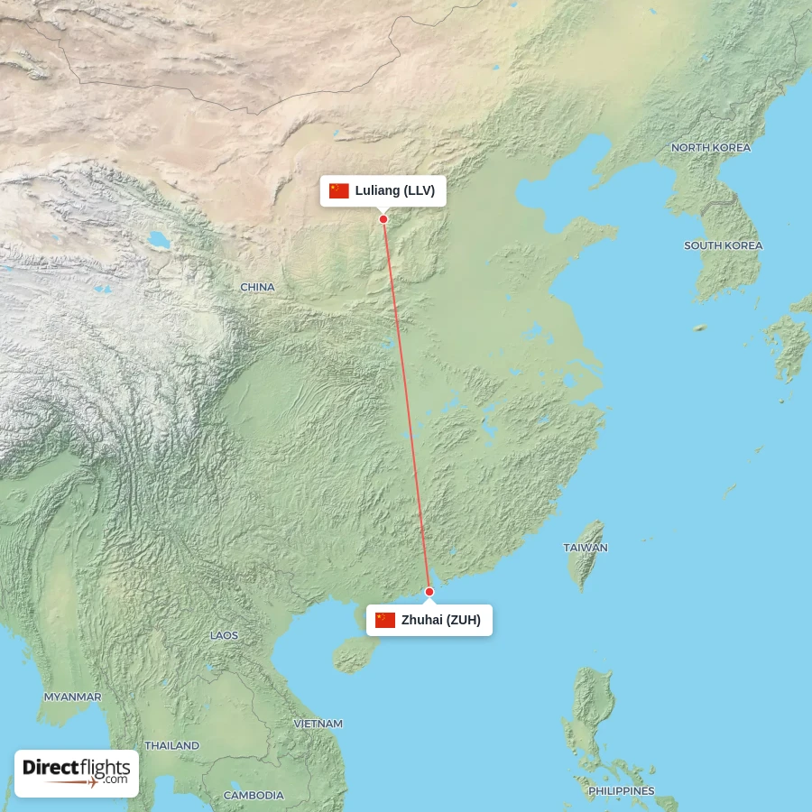 ZUH - LLV route map