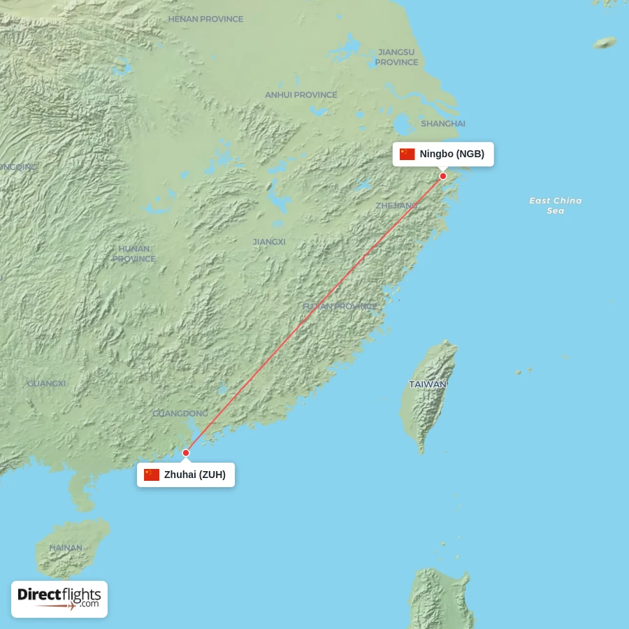 ZUH - NGB route map