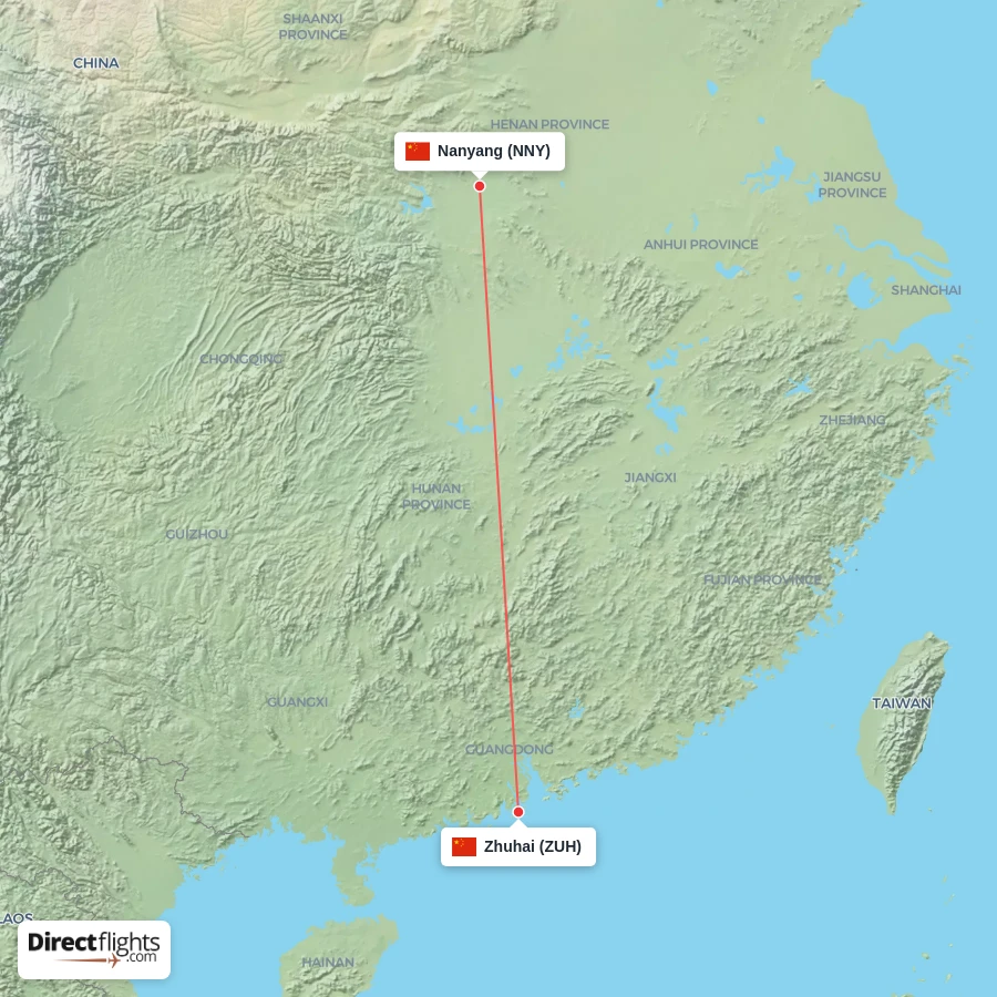ZUH - NNY route map