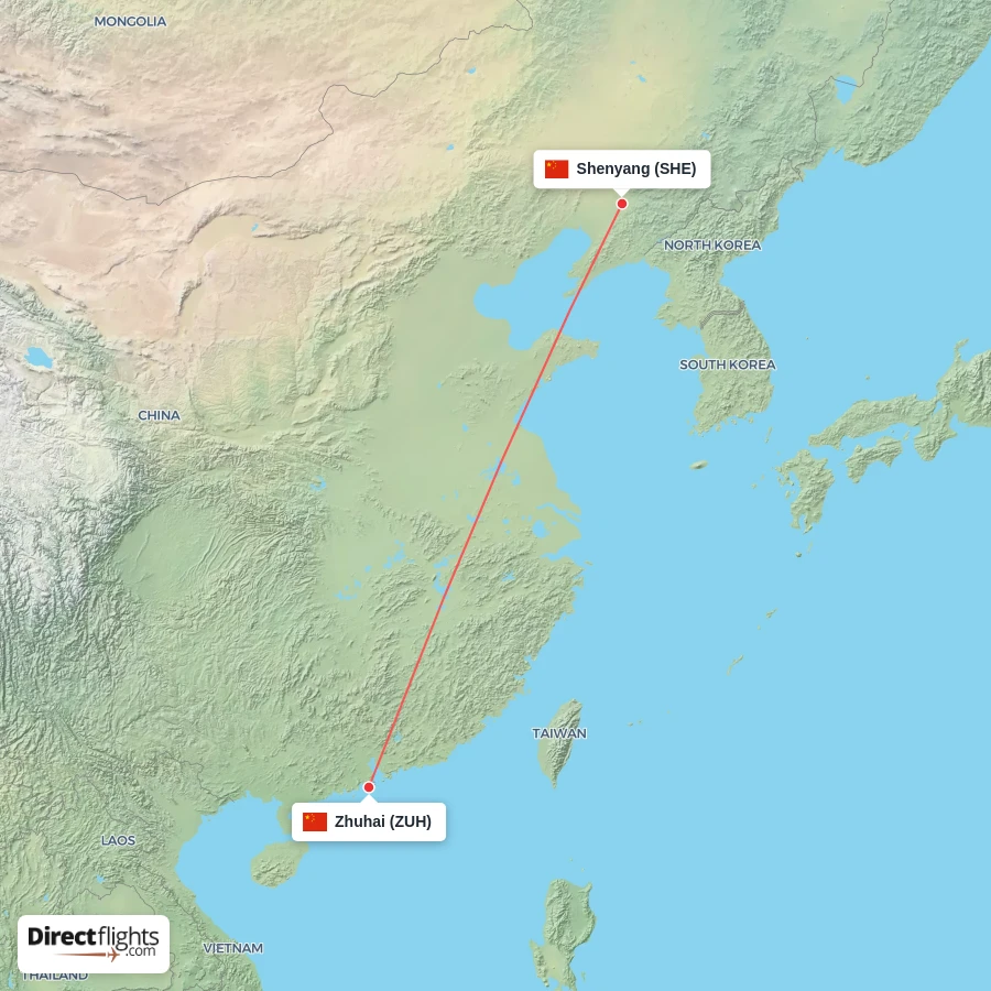 ZUH - SHE route map
