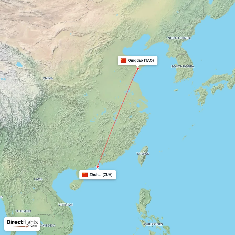 ZUH - TAO route map