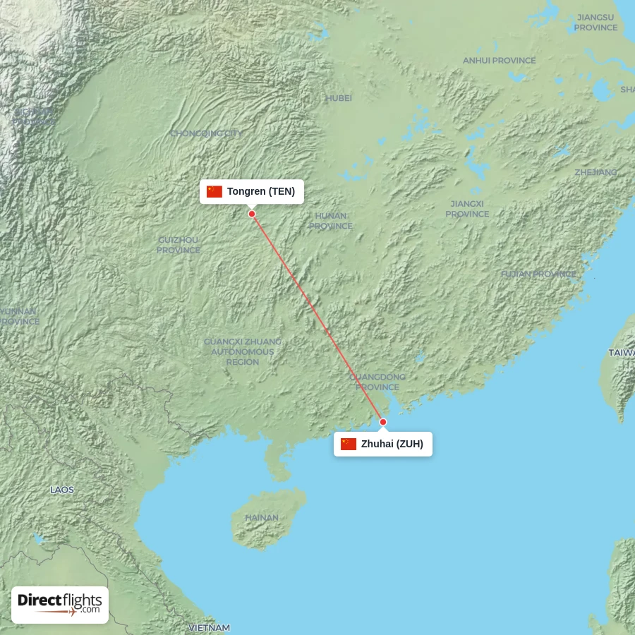 ZUH - TEN route map