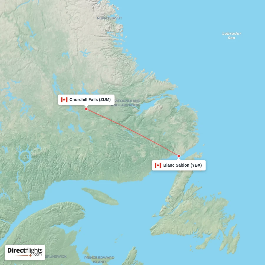 ZUM - YBX route map