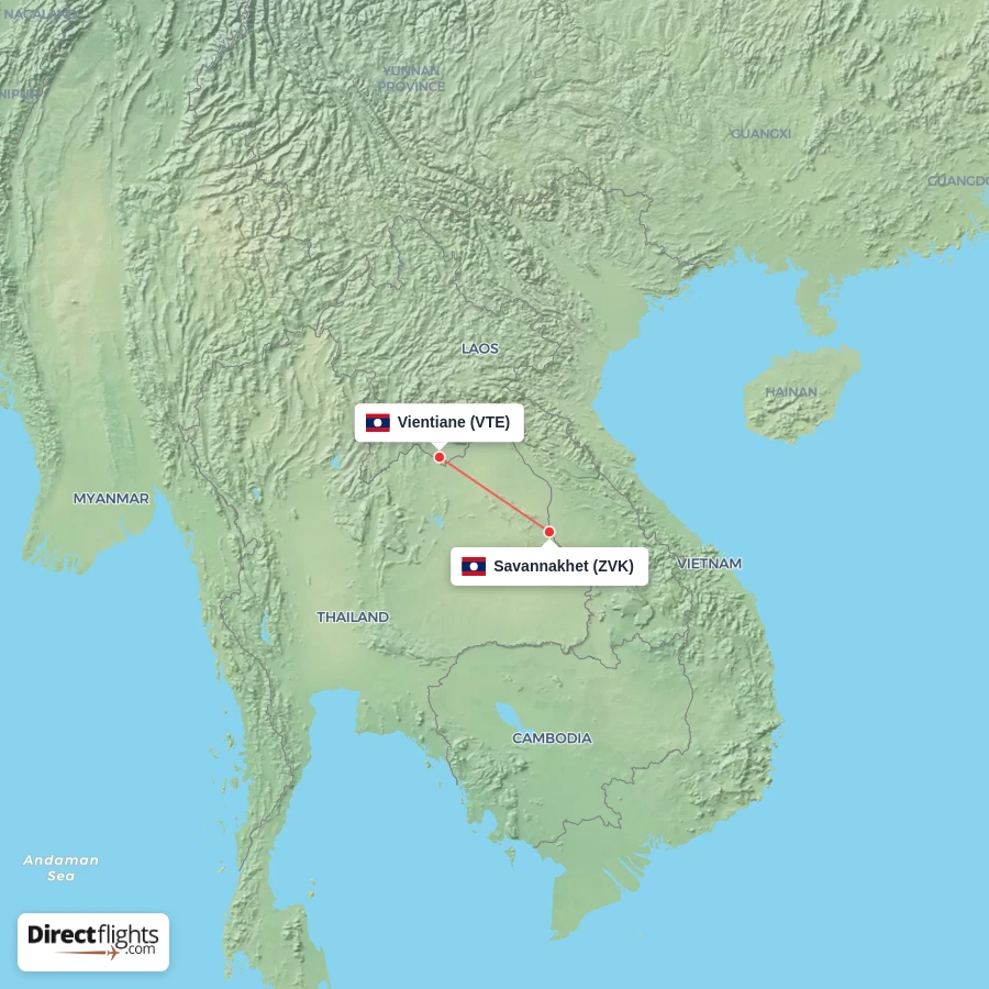 ZVK - VTE route map