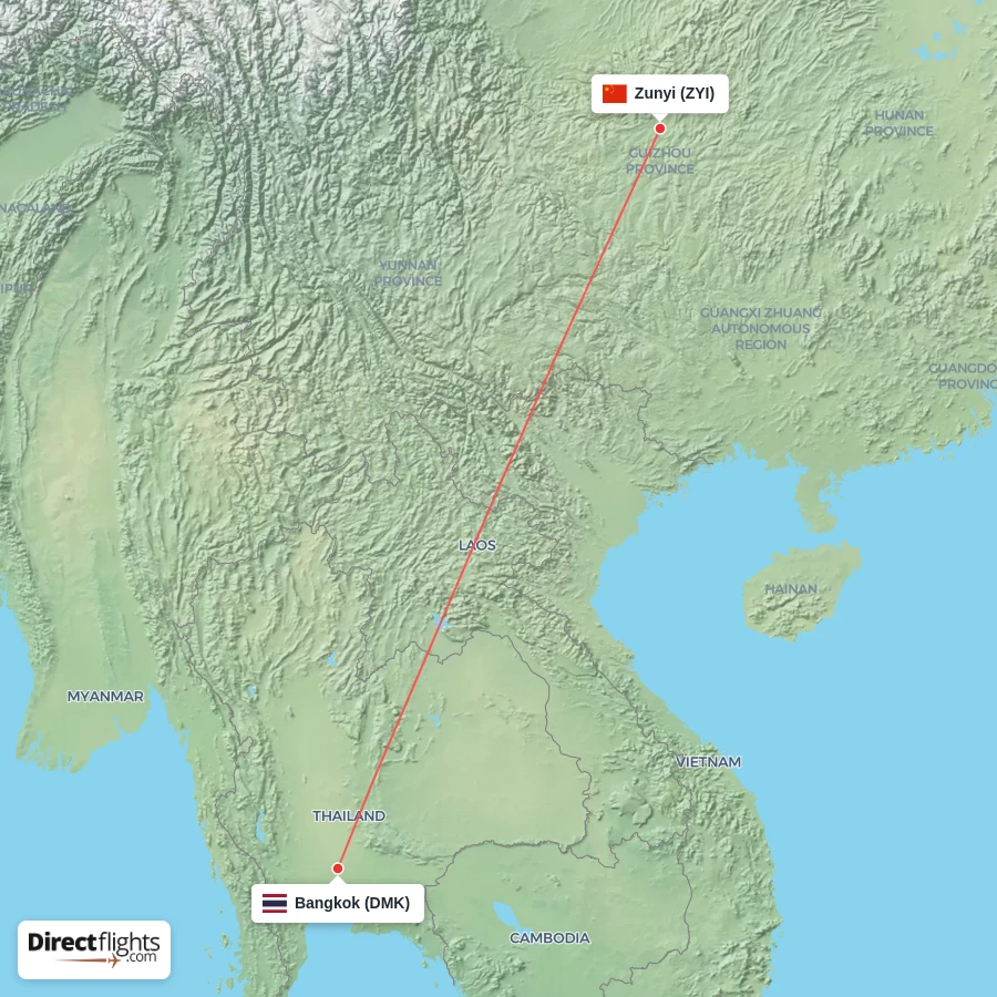 ZYI - DMK route map