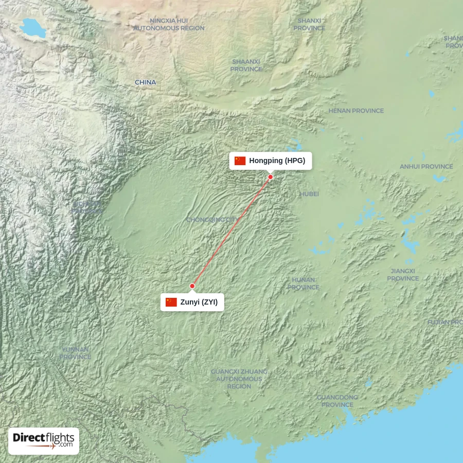 ZYI - HPG route map